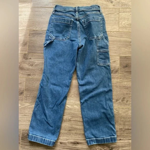 GAP ankle length carpenter high rise carpenter jeans slight acid wash - Picture 7 of 15